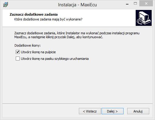 W kolejnym etapie instalator poprosi o docelową lokalizację skrótów w Menu Start systemu