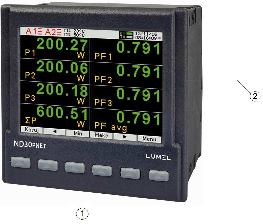 ND3PNET-7 /Instrukcja obsługi / 3 1 PRZEZNACZENIE Miernik ND3PNET jest cyfrowym przyrz dem programowalnym przeznaczonym do pomiaru parametrów sieci energetycznych jednofazowych 2- przewodowych oraz