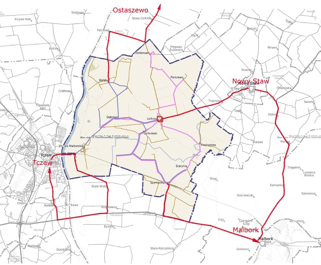 Plan Zrównoważonego Rozwoju Publicznego Transportu Zbiorowego dla Gminy Lichnowy kreujących się zmian w formalno-prawnych uwarunkowaniach dla podejmowanych działań.