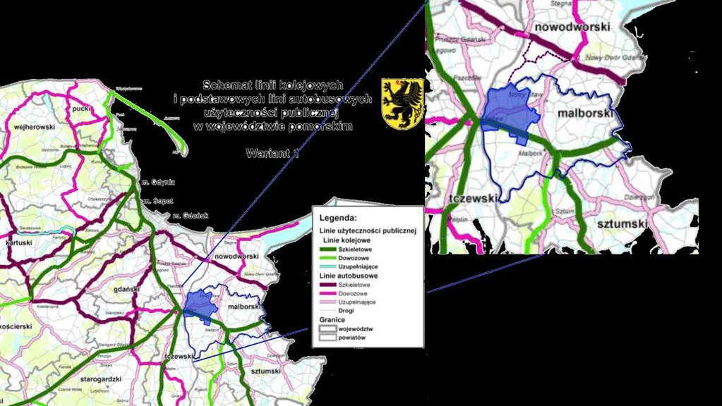 Plan Zrównoważonego Rozwoju Publicznego Transportu Zbiorowego dla Gminy Lichnowy Konsekwencją przyjętego w Planie Transportowym założenia obsługi wojewódzkiej sieci komunikacji publicznej w pierwszej
