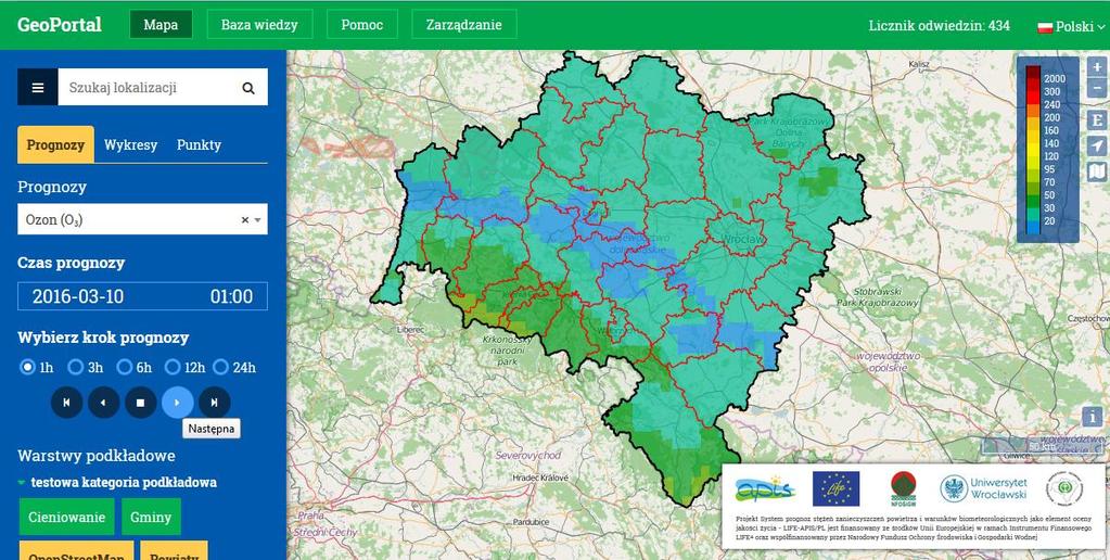 System informowania o zagrożeniach geoportal Zaprojektowanie