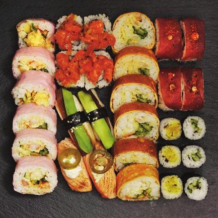 (BEZ KARTY 128,23ZŁ) NIGIRI Z TUŃCZYKIEM, ŁOSOSIEM, WĘGORZEM, MAKRELĄ, KREWETKĄ, DORADĄ, TAMAGO