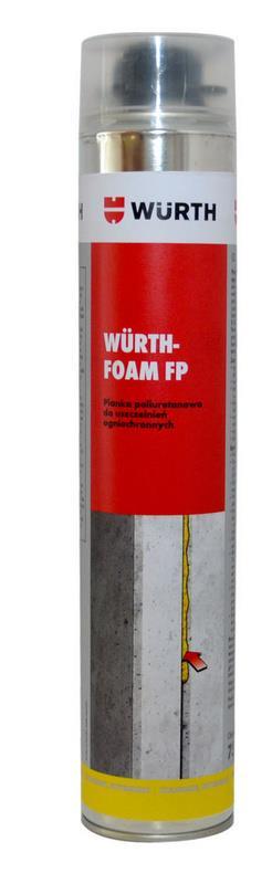 Ogniochronna piana poliuretanowa WURTHFOAM FP Nr art.: 0893303401 Jedoskładnikowa piana do uszczelnień ogniochronnych złączy liniowych oraz montażu okien i drzwi ogniochronnych.