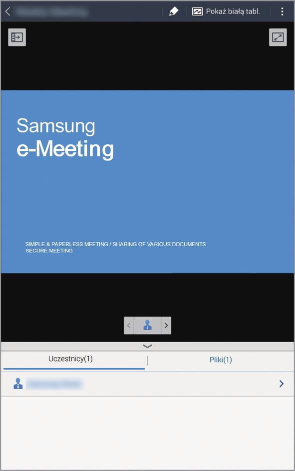 WWW i sieć 4 Utworzono sesję spotkania. Plik dodany podczas tworzenia sesji spotkania pojawi się na ekranie, a jeśli nie dodano pliku, na ekranie pojawi się tablica.