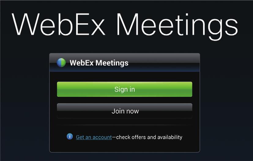 WWW i sieć WebEx Ta aplikacja służy do organizowania telekonferencji i uczestniczenia w nich. Można korzystać z różnych funkcji, takich jak udostępnianie zawartości oraz spotkania wideo w jakości HD.