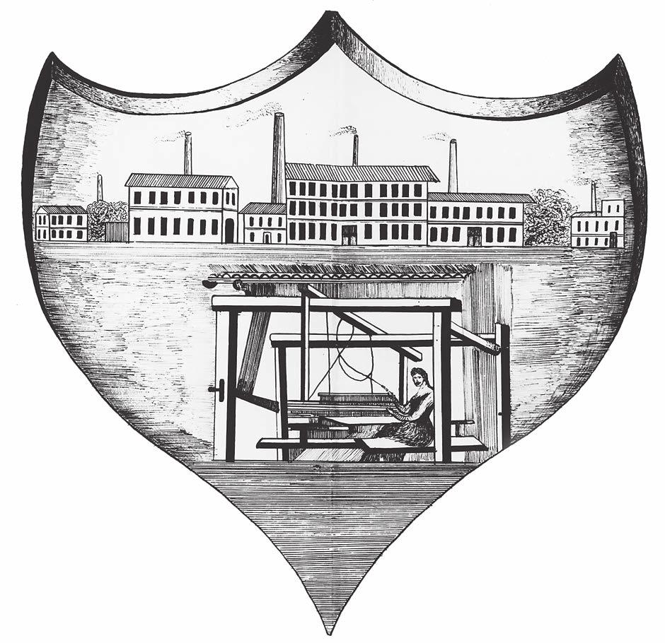 Industrial Coats of Arms 115 None the less, I would be inclined to take those buildings to signify a city that expands in the backdrop of the factories (fig. 25).