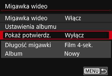 3 Nagrywanie migawek wideo Opcje w punkcie 8 i 9 Funkcja J Zapisz jako album (punkt 8) J Dodaj do albumu (punkt 9) W Zapisz jako nowy album (punkt 9) 1 Odtwórz migawkę wideo (punkty 8 i 9) r Nie