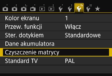 3 Ręczne czyszczenie matrycyk Kurz, którego nie dało się usunąć przez automatyczne czyszczenie matrycy, można usunąć ręcznie np. za pomocą dostępnej w sprzedaży dmuchawki.