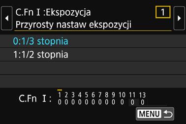 Użyj przycisków <Y> <Z>, aby wybrać numer funkcji indywidualnej, a następnie naciśnij przycisk <0>. 3 4 Zmień ustawienie według potrzeb.