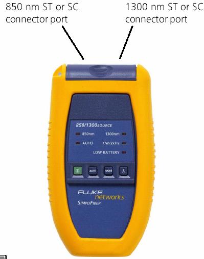 SimpliFiber 850/1300 Źródło Wyłącznik AUTO ustawianie aktualnej długości fali używanej przez SimpliFiber MOD pozwala na przełączanie