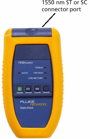 SimpliFiber 1550 Źródło Wyłącznik AUTO ustawianie aktualnej długości fali używanej