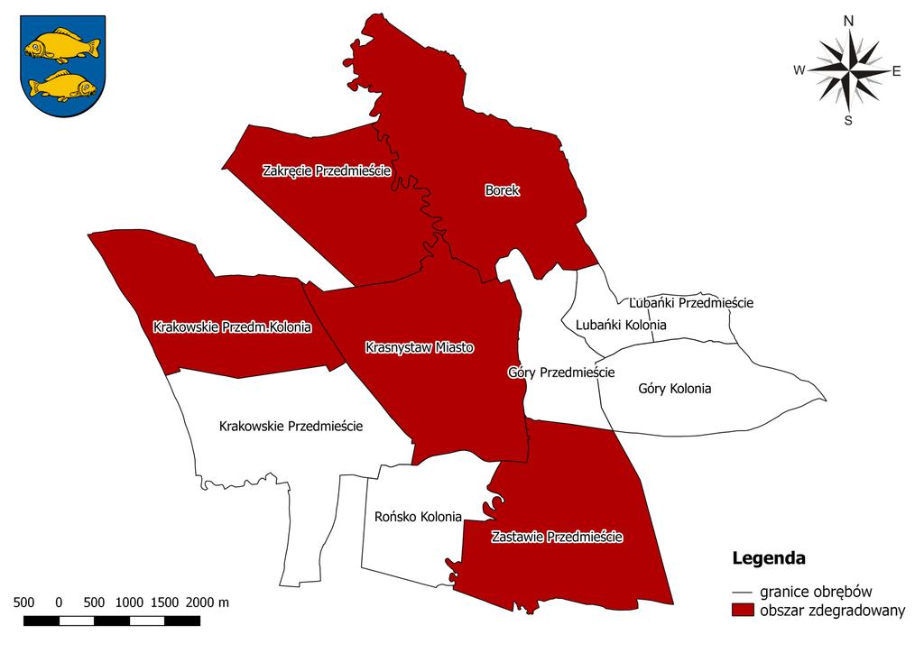 Mapa 15 Granice wyznaczonego obszaru zdegradowanego na