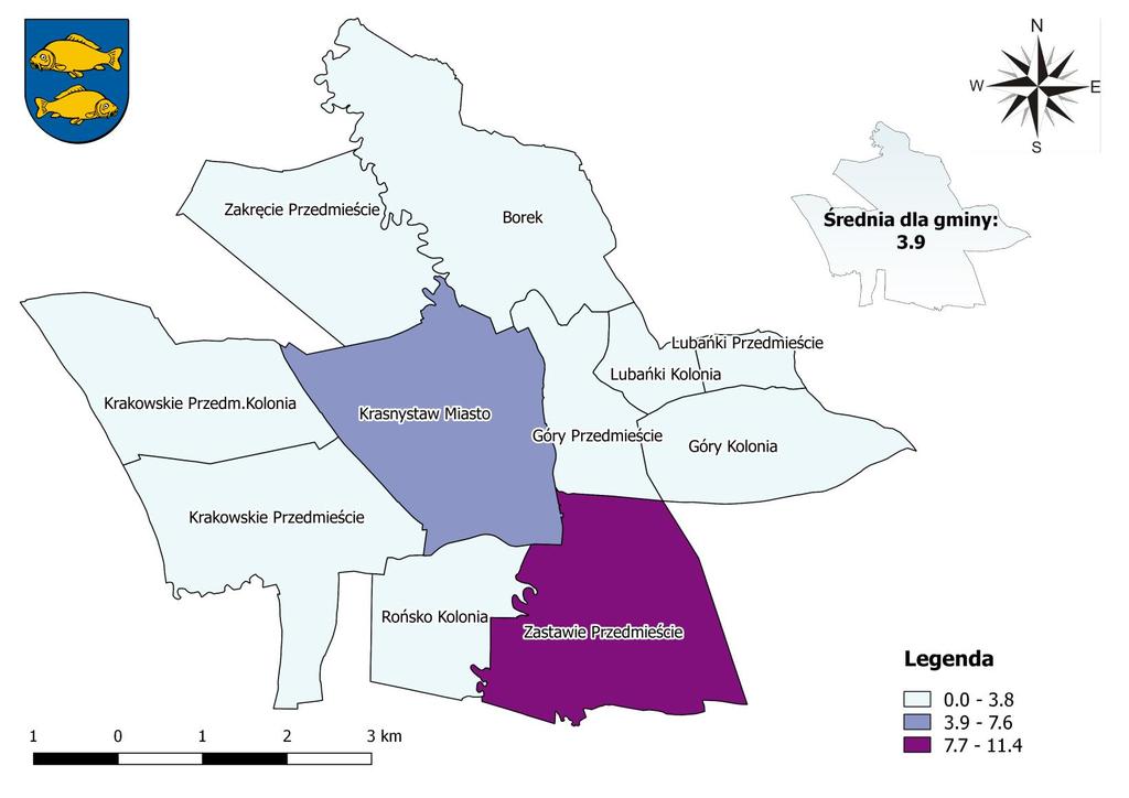 Mapa 21 Liczba osób zamieszkujących mieszkania socjalne na 1 000 mieszkańców