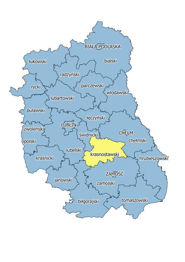 1. Charakterystyka Miasta Krasnystaw Miasto Krasnystaw położone jest w środkowej części województwa