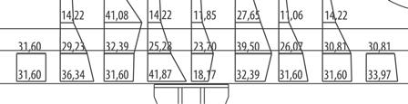 zbrojeniowych. W obliczeniach przyjęto normowe parametry betonu C45/55 [6], wykorzystano symetrię belki analizując ½ długości elementu.