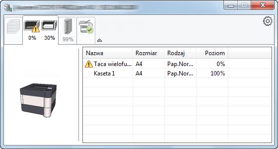 Przygotowanie przed rozpoczęciem użytkowania Zakładka postępu drukowania Wyświetlany jest stan zadań drukowania.