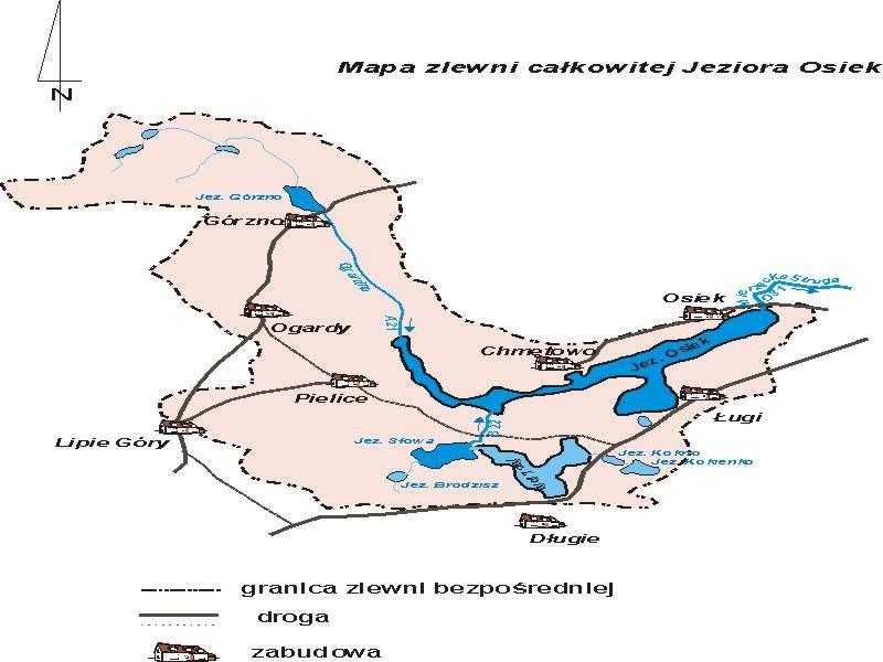 JEZIORO OSIEK (CHOMĘTOWSKIE) wraz z OGARDZKĄ ODNOGĄ Położenie jeziora dorzecze: Mierzęcka Struga - Drawa - Noteć - Warta Odra region fizycznogeograficzny: Pojezierze Południowopomorskie - Pojezierze