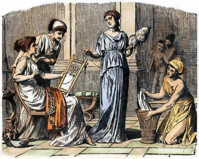 Kobiety w Atenach nie były zbyt doceniane. Ich głównym zadaniem było rodzenie i opieka nad dziećmi.
