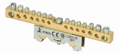 Złączki ochronne zapewniające połączenie elektryczne z listwami TS35 7 31 LGO 8 1 LGO-16 Numer katalogowy 14-400 IEC 609-7- 16mm, Przyłączalność znamionowa 8x, x 6mm, x mm, x 16mm Moment skręcający