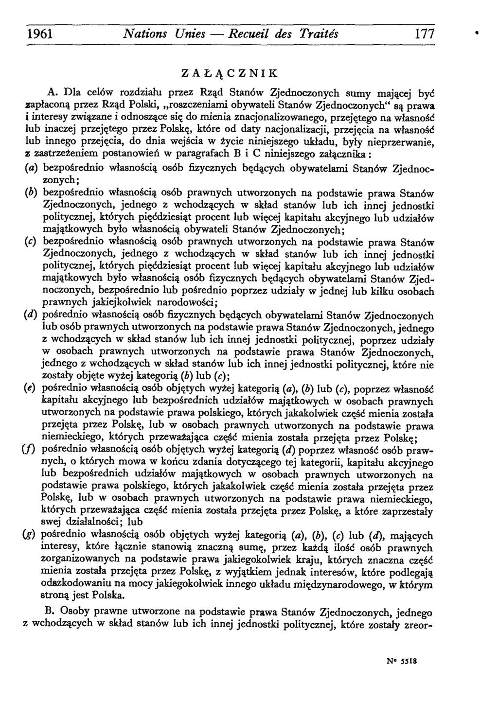 1961 Nations Unies Recueil des Traités 177 ZAL^CZNIK A.