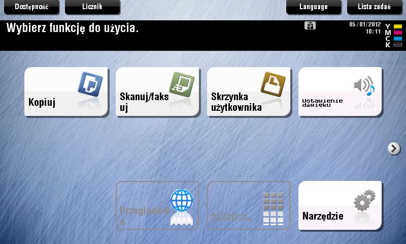 2 Obsługa Panelu dotykowego Panel dotykowy urządzenia obsługuje przyjazne dla użytkownika