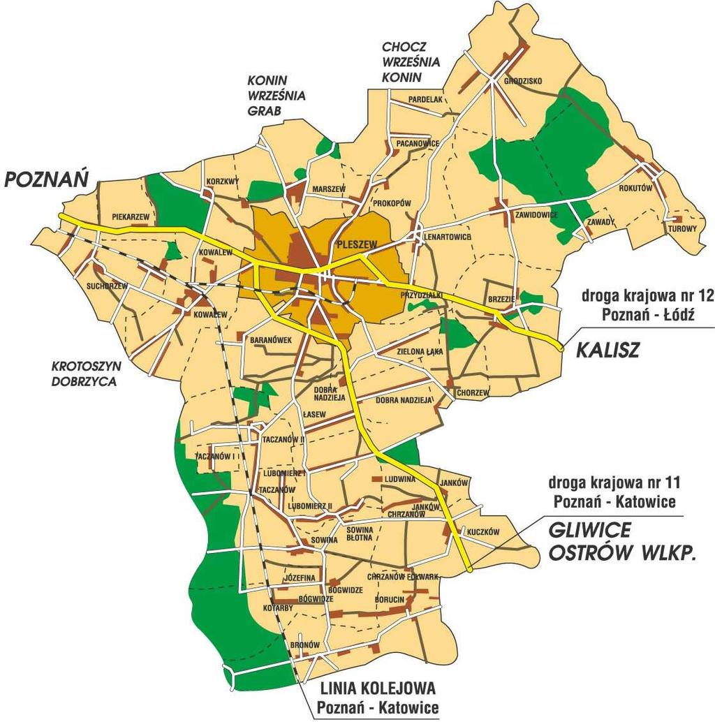 1. Charakterystyka miejscowości, w której będzie realizowana operacja 1.1. Lokalizacja w gminie Miejscowość Piekarzew połoŝona jest w zachodniej części gminy, w odległości 5 km od Pleszewa (siedziby władz gminy i władz powiatu).