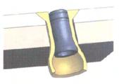 Nit typu Magna - Lok zapewnia przeciwrozbryzgowe uszczelnienie zespo³u konstrukcyjnego. Magna - Lok (nit z ³bem wpuszczanym, o k¹cie zarysu 100 ).