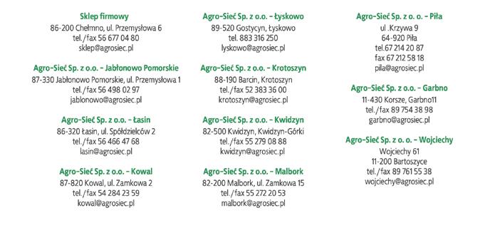Pomorskie Chełmno Kowal Agro-Sieć Sp. z o.o. ul.