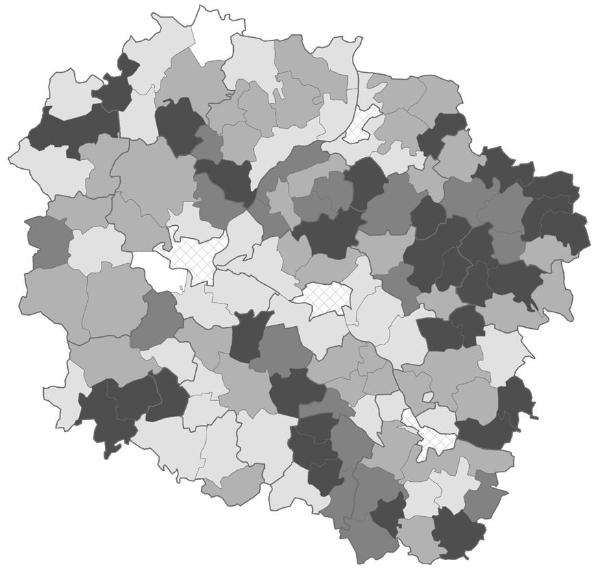 Różnicowanie działalności gospodarczej w rolnictwie w ramach WPR jako czynnik... 163 3,00% 2,00-2,99 1,00-1,99 < 1,00 brak/no Rysunek 2.