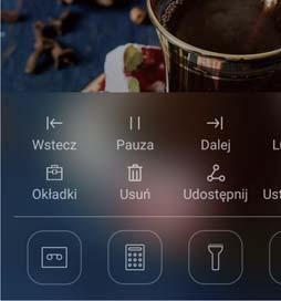 Panel powiadomień: przesuń dowolny palec w dół na czytniku odcisków, by otworzyć panel powiadomień. Stuknij dwukrotnie w czytnik, by usunąć wszystkie powiadomienia.