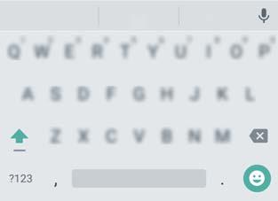 Początek pracy Wprowadzanie głosowe Backspace Wpisz kropkę Przytrzymaj, by wprowadzać symbole Wpisz spację Przytrzymaj, by wybrać inną metodę wprowadzania Wpisz przecinek Przytrzymaj, by otworzyć