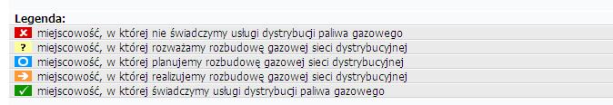 Źródło: Strona internetowa Wielkopolskiej Spółki Gazownictwa sp. z o.o.; http://mapa.wsgaz.pl/ Zgodnie z powyższymi danymi gmina wiejska Darłowo nie jest zgazyfikowana.