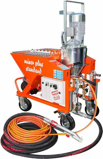 Mixer Plus Standard i Plus Top AGREGATY TYNKARSKIE OGÓLNE DANE TECHNICZNE Pojemność zbiornika Zasilanie Termiczne zabezpieczenie silnika Zmienna prędkość Urządzenie zwiększające ciśnienie wody