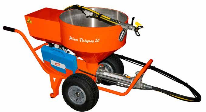 FLATSPRAY Mixer Flatspray 30 Mixer Flatspray 30 to urządzenie przeznaczone do nakładania szerokiej gamy powłok powierzchniowych: tynków wykończeniowych, tynków gładkich, powłok powierzchniowych