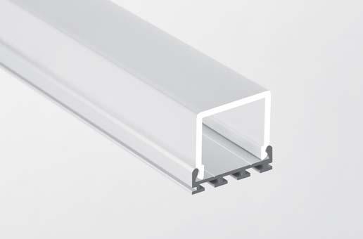 SURFACE MOUNTED PROFILES Basic profile for fixtures producing a line of light with two LED strips with the diodes spaced 15mm apart. REF.