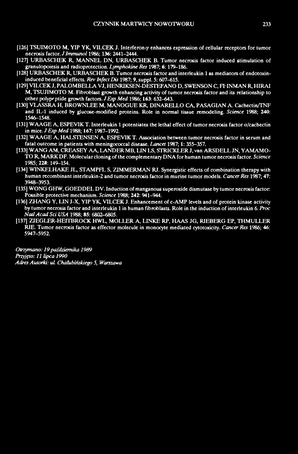 Fibroblast growth enhancing activity of tumor necroeis factor and its relationship to other polypeptide growth factors. J Exp Med 1986; 163: 632-643.
