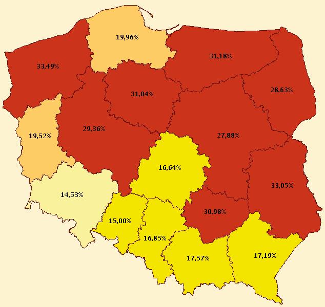 Grażyna Hejda 5 z 7 Obj cie populacji programem profilaktyki chorób uk adu kr enia wg województw Obj cie populacji programem profilaktyki