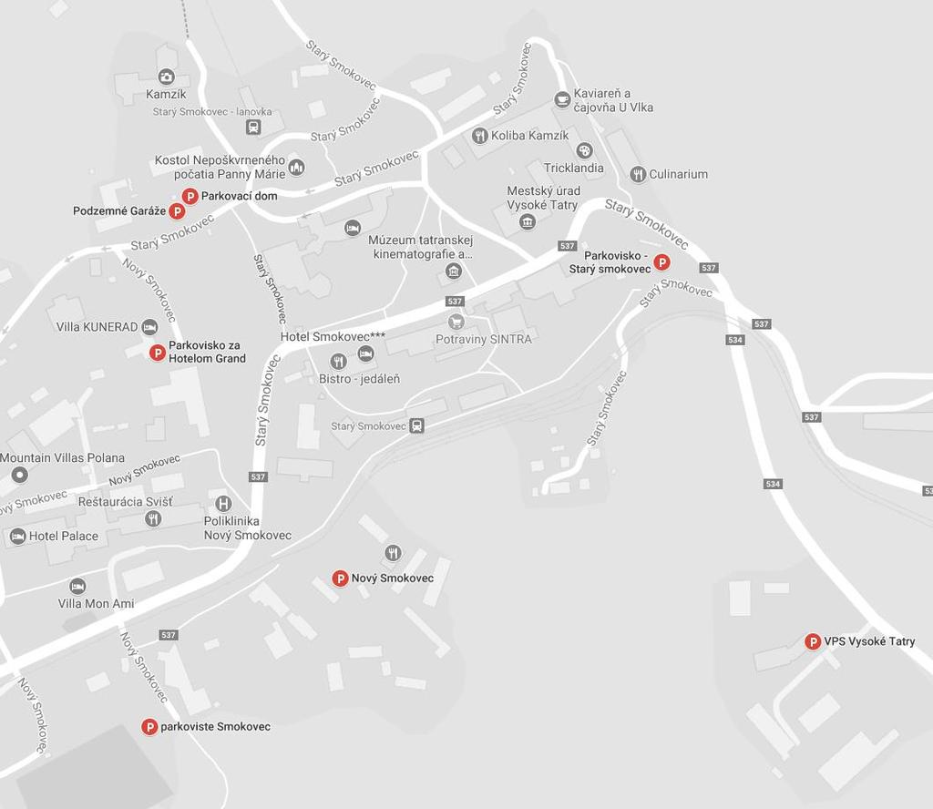 Informácia o možnosti parkovania (Starý Smokovec) Parkovanie