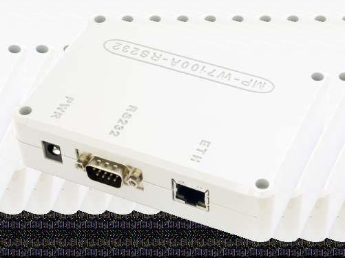 KONWERTER RS232 - TCP/IP ETHERNET NA BAZIE W7100A FIRMY WIZNET MP-W7100A-RS232 jest gotowym do zastosowania konwerterem standardu RS232 na TCP/IP Ethernet (serwer portu szeregowego).