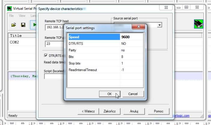 szeregowym (w naszym przypadku COM2). 192.168.3.