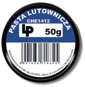 CHE1406: 35g; CHE1405: 100g AG Pasta lutownicza Średnio aktywna pasta na bazie kalafonii wspomagająca lutowanie, przy