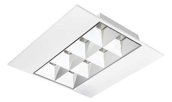 SELA MAT LED modern recessed luminaire for modular suspended ceilings for LED light sources nowoczesna oprawa do sufitów modułowych na źródła światła LED CCT LxWxH K LxW Louver: mat aluminum Raster: