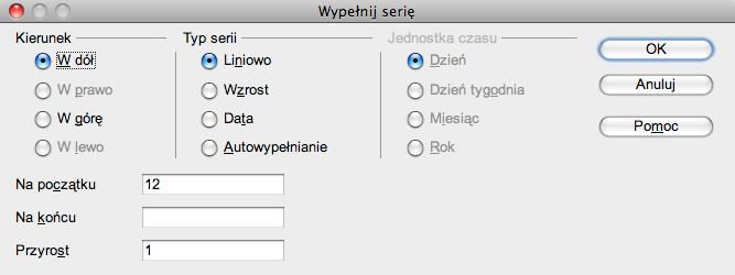 uchwyt wypełniania serią: To jakie powstaną ciągi liczbowe zależy od pierwszych dwóch