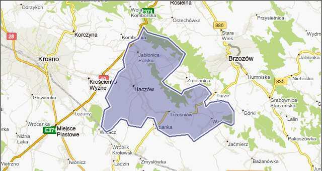 5. Charakterystyka gminy 5.1 Dane ogólne Gmina Haczów leży w południowej części województwa podkarpackiego, w powiecie brzozowskim i stanowi odrębną jednostkę samorządu terytorialnego.
