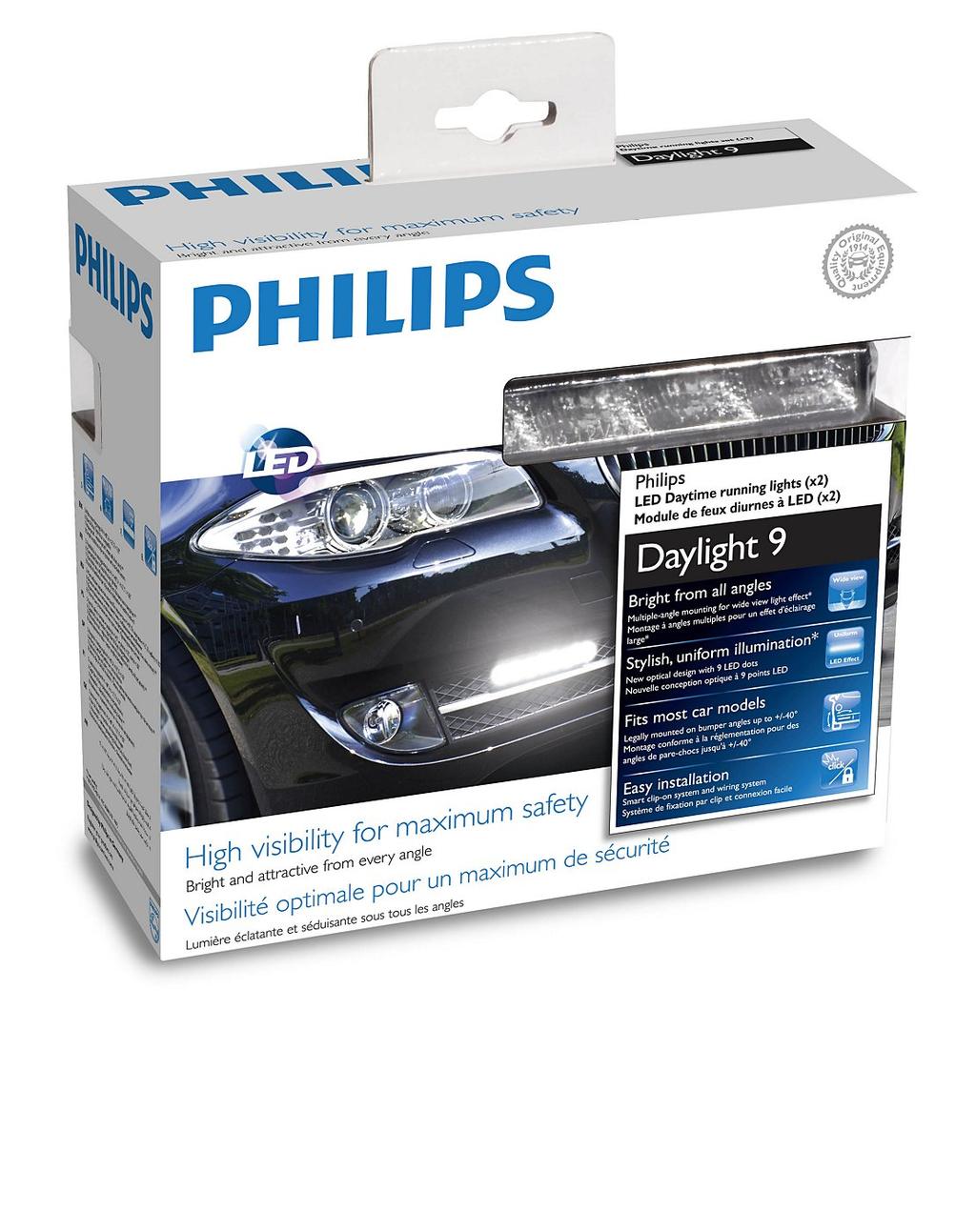 2017-10-04 PHILIPS LED DRL 12V 6W Click 2 LED DayLight 9 Światła do jazdy dziennej LED DayLight 9 marki Philips.