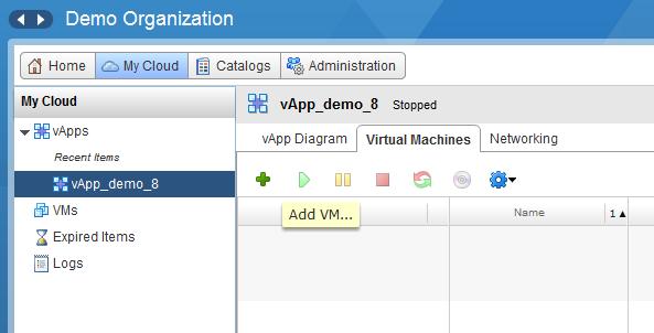 maszynę Przechodzimy na zakładkę Virtual Machines Klikamy ikonę Add VM uruchomi się kreator, który pozwoli na stworzenie nowej maszyny wirtualnej Tak jak w przypadku tworzenia