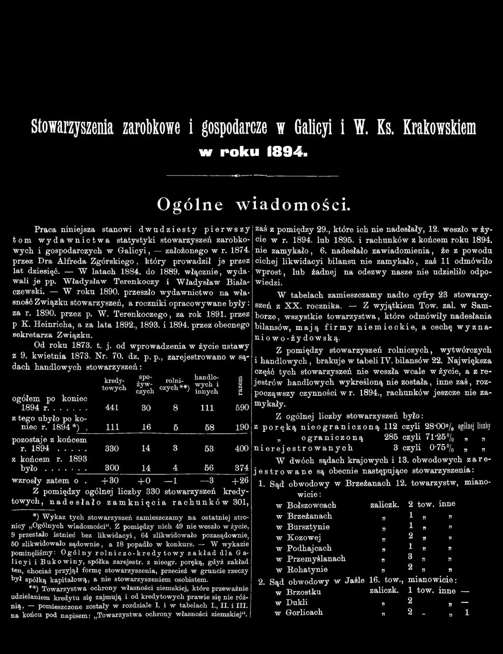 przez obecnego sekretarza Związku. Od roku 1878. t. j. od wprowadzenia w życie ustawy z 9. kwietnia 1873. Nr. 70. dz. p.