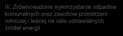 INFRASTRUKTURA TECHNICZNA ENERGETYKA Działania i zadania dla rozwoju energetyki, służące realizacji przyjętych kierunków i zasad zagospodarowania przestrzennego rozwój odnawialnych źródeł energii I.