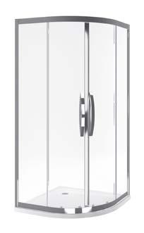 Kabiny prysznicowe Seria INOX Kabina półokrągła z drzwiami suwanymi Profil chrom połysk Powłoka Easy Clean E H Mocowanie