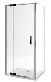 Kabiny prysznicowe Seria COLORS Kabina kwadratowa, ścianka boczna z drzwiami uchylnymi Kolorowe nakładki Profil chrom połysk Double Safe Glass Powłoka Easy Clean Mocowanie Szkło 8 mm lewe prawe
